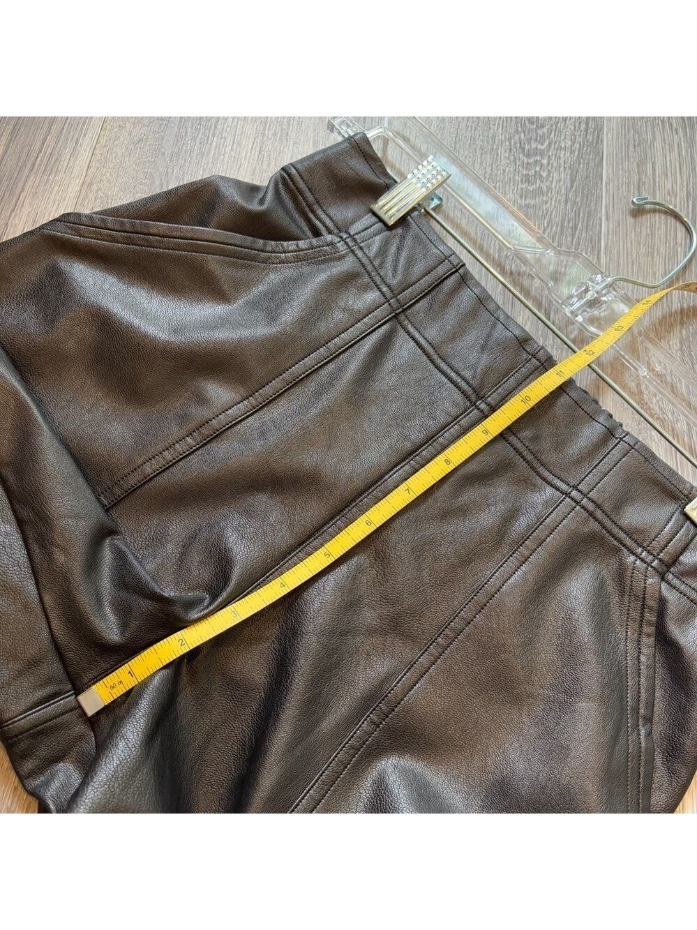 SPANX Black Faux Leather Joggers Size SP - Picture 6 of 7